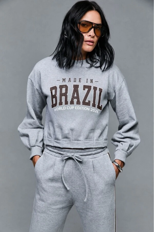 Calça De Moletom Com Elástico E Detalhe Lateral