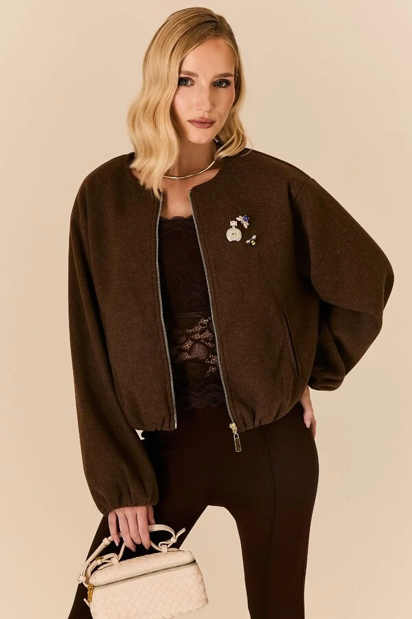 Jaqueta Bubble Broches