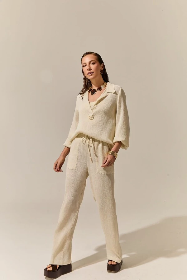 Camisa Over Linho Canele