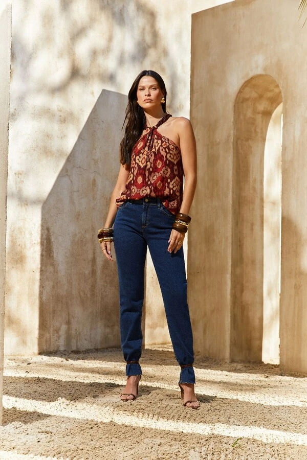 Blusa Colar Estampa Tapeçaria