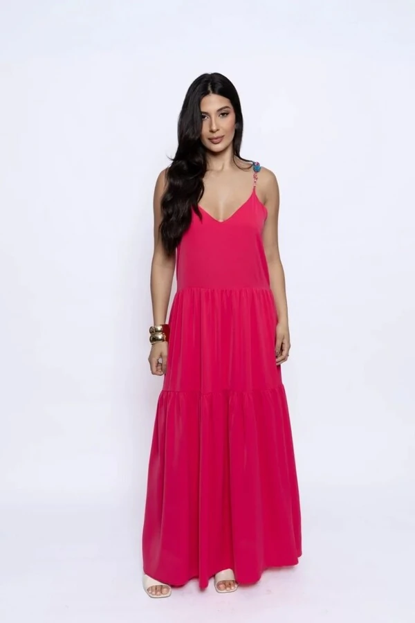 Vestido Amplo Maria Detalhe Alças