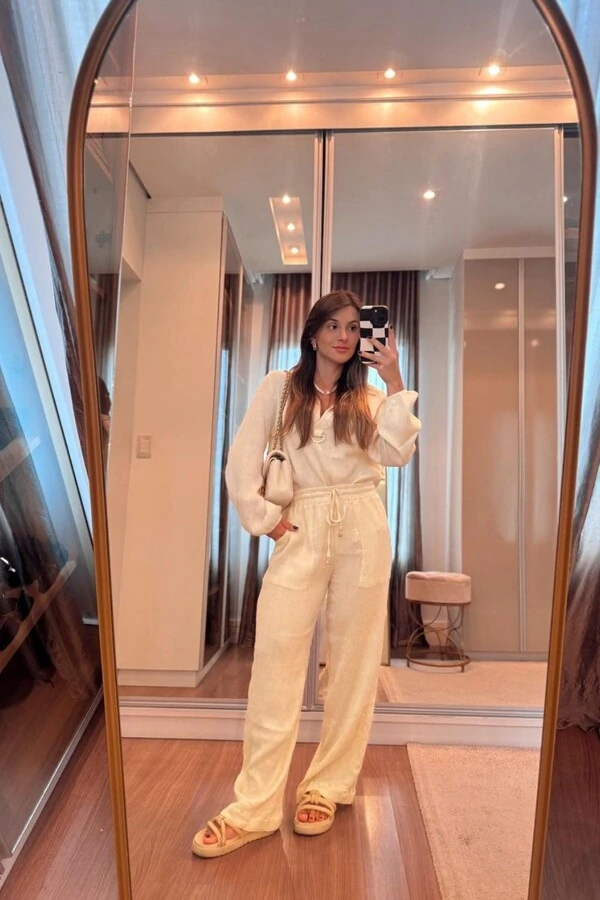 Camisa Over Linho Canele