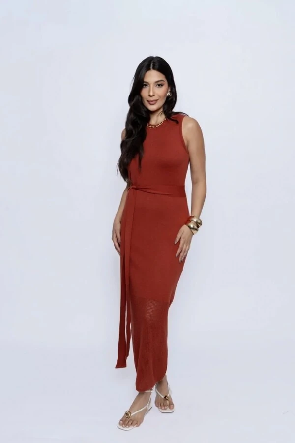Vestido Midi Alongado Tricot