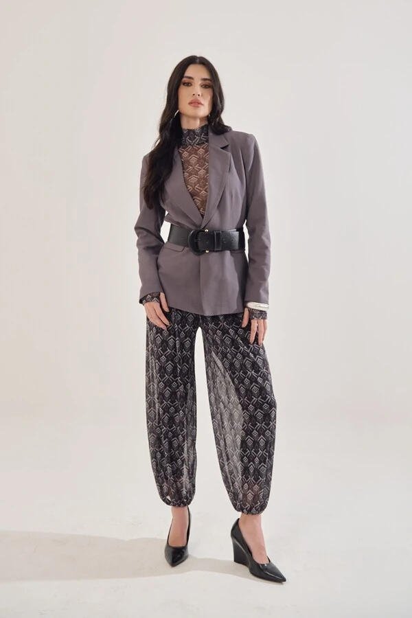 Blazer Alfaiataria Acinturado Com Lapela