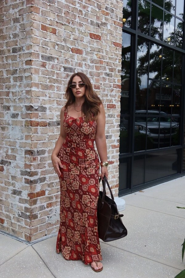 Vestido Longo Estampa Tapeçaria