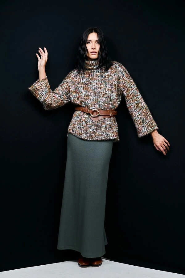 Blusa Gola Alta Oversized Multicolorida