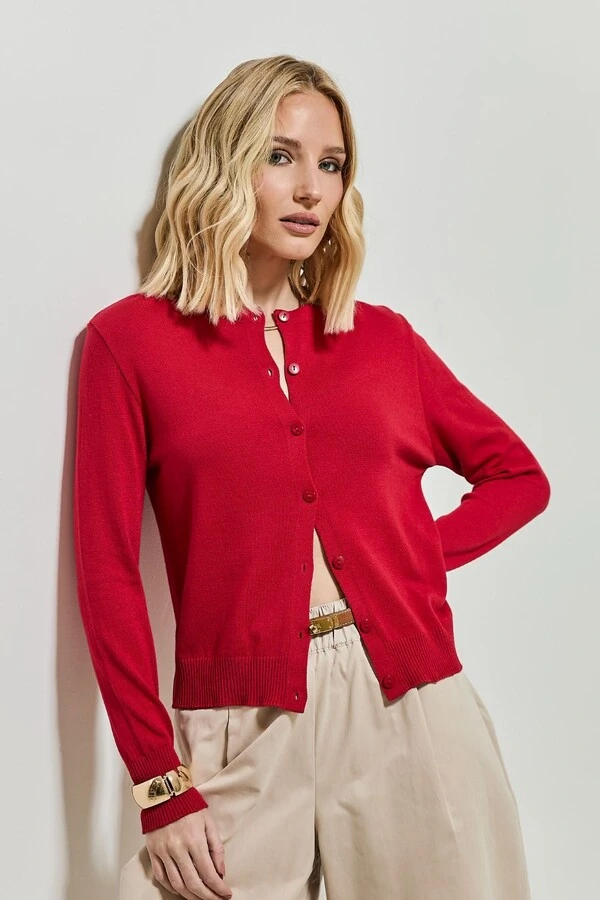 Cardigan Tricô com Botões