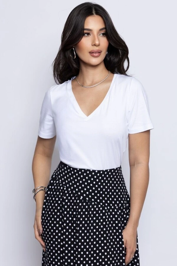 T-shirt Retinha Decote V