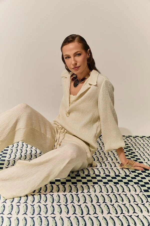 Camisa Over Linho Canele