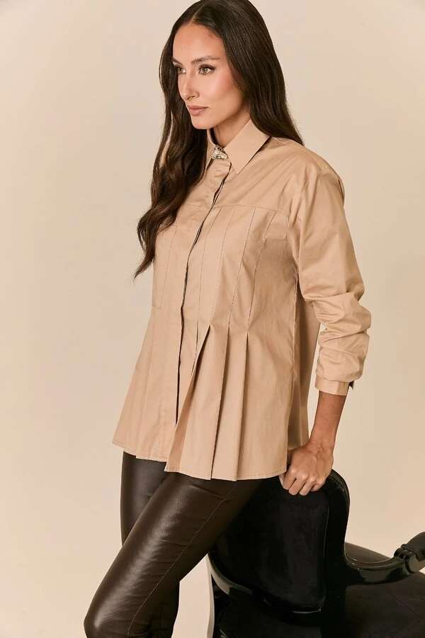 Camisa Tricoline Com Pregas