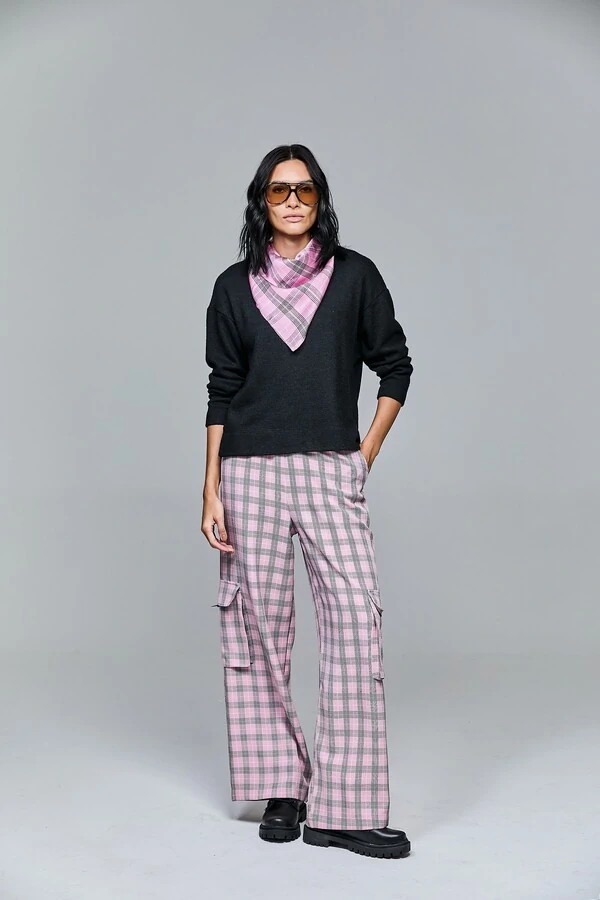 Blusa Manga Longa Malha Lã Com Bandana Avulsa