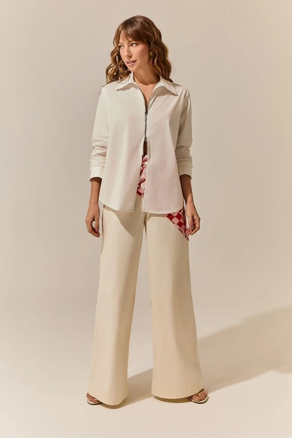 Calça Pantalona Sarja