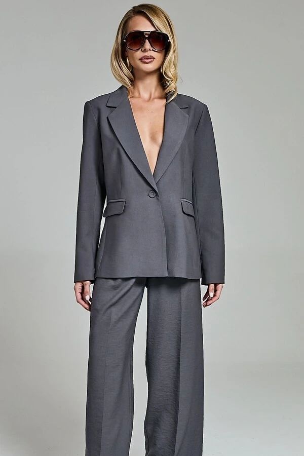 Blazer Alfaiataria Acinturado Com Lapela