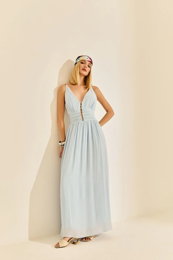 Vestido Longo Detalhe Vazado