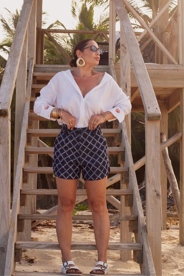 Shorts Denim Bordado