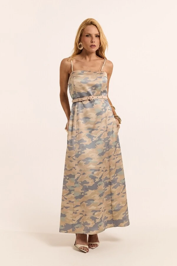 Vestido Midi Alfaiataria Cetim Timeless