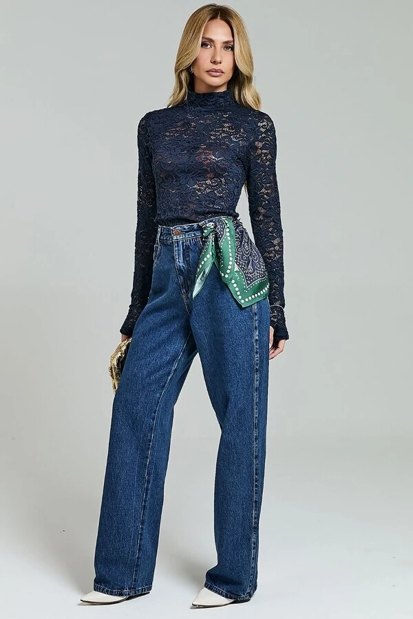 Calça Jeans Wide Leg Amaciada