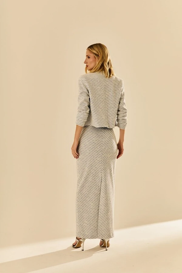 Saia Longa Malha Tweed