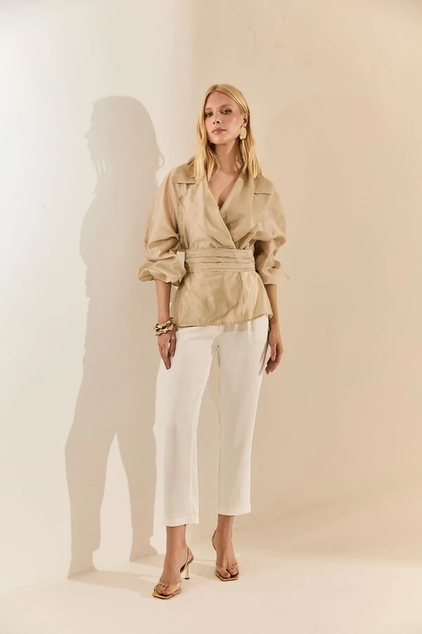 Camisa Transpassada Organza