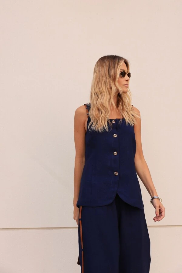 Blusa Viés Contrastante