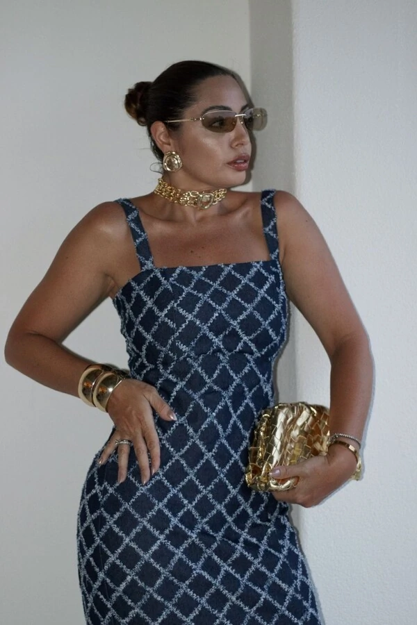 Vestido Denim Bordado