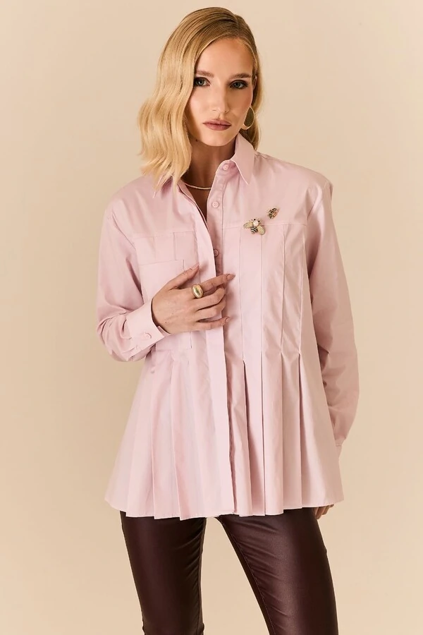 Camisa Tricoline Com Pregas