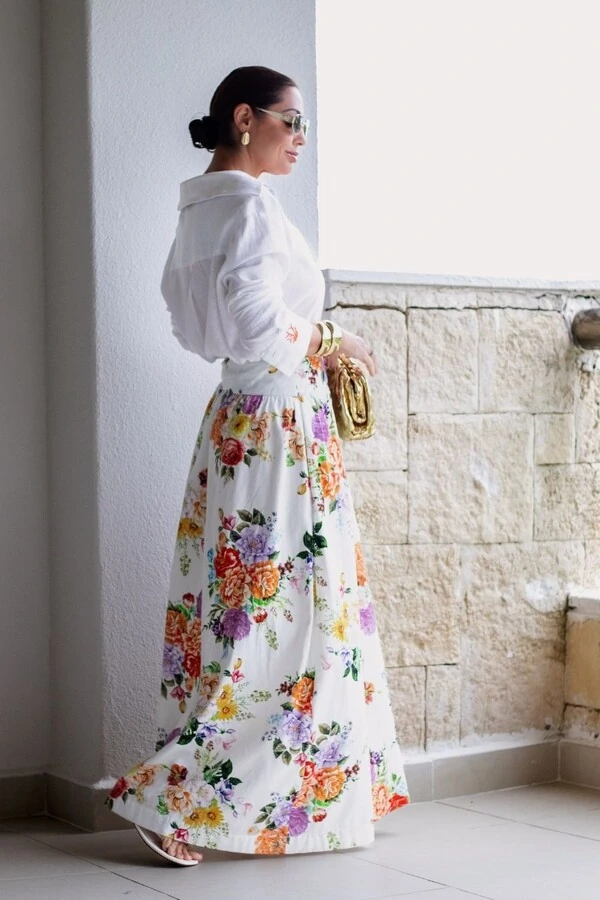 Saia Maxi Tricoline Floral