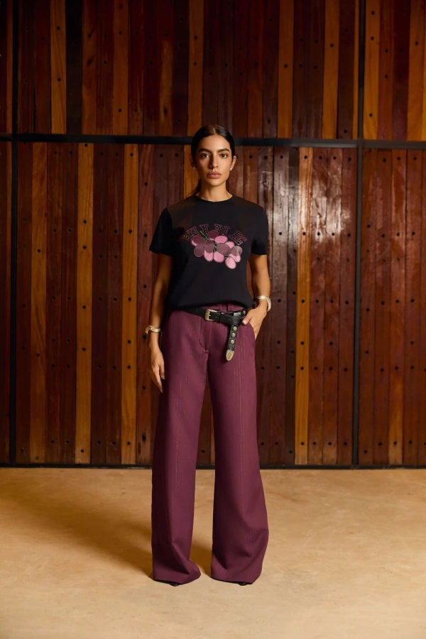 T-shirt Retinha Estampa Wine