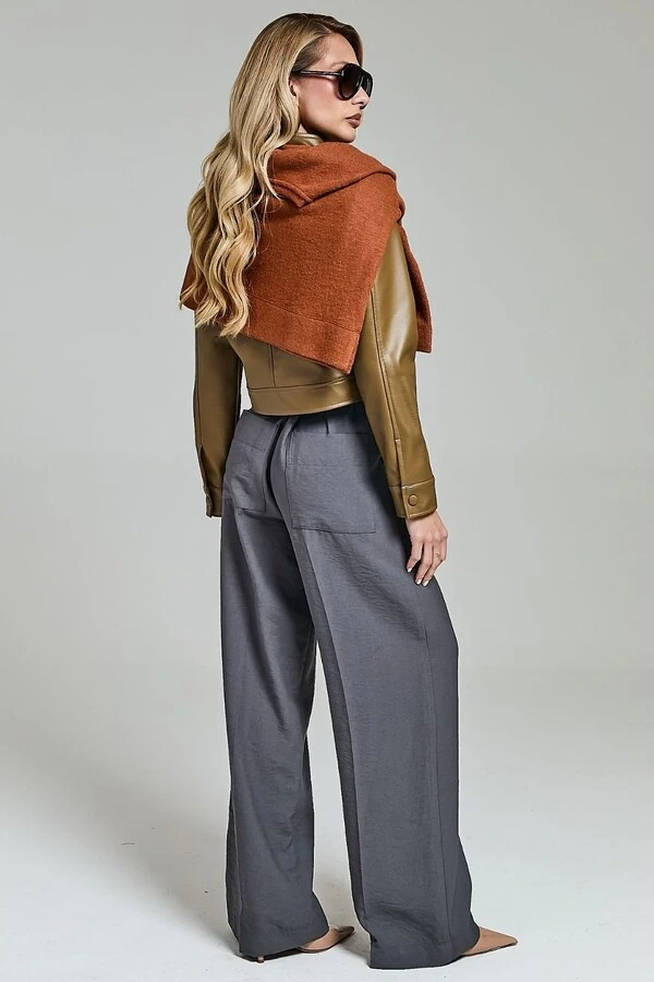 Jaqueta Cropped Couro