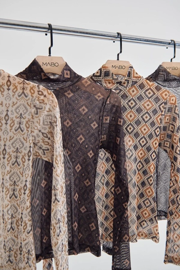 Segunda Pele em Tule Estampado