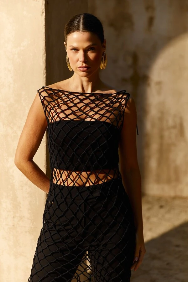 Mini Vest Macrame Franjas