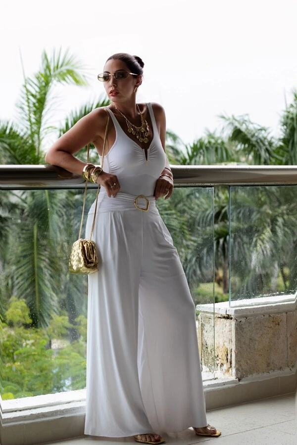 Calça Pregas C/ Faixa