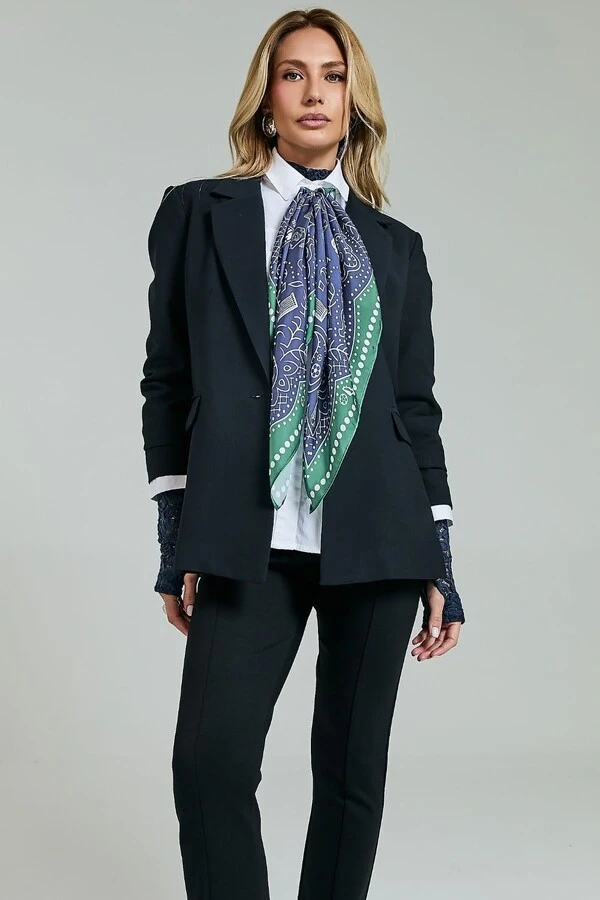Blazer Alfaiataria Acinturado Com Lapela