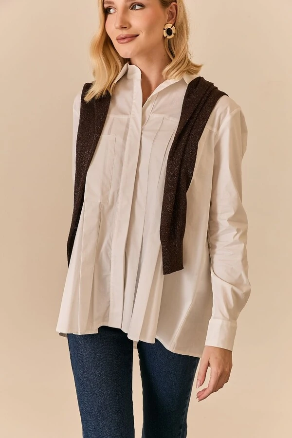 Camisa Tricoline Com Pregas