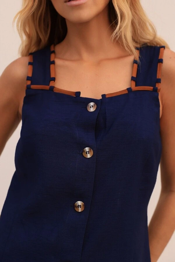 Blusa Viés Contrastante