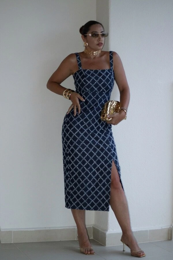 Vestido Denim Bordado