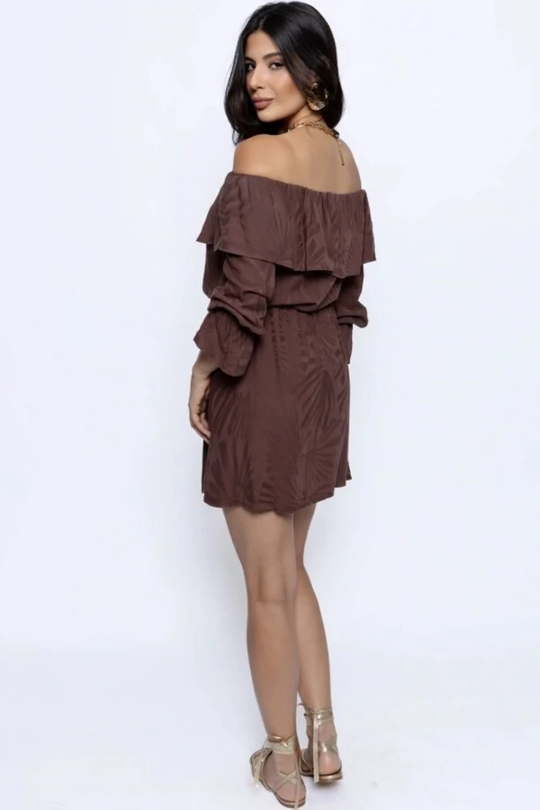 Vestido Ombro a Ombro Jacquard