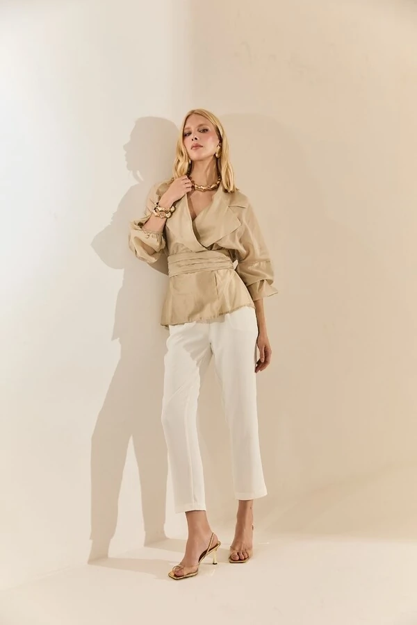 Camisa Transpassada Organza