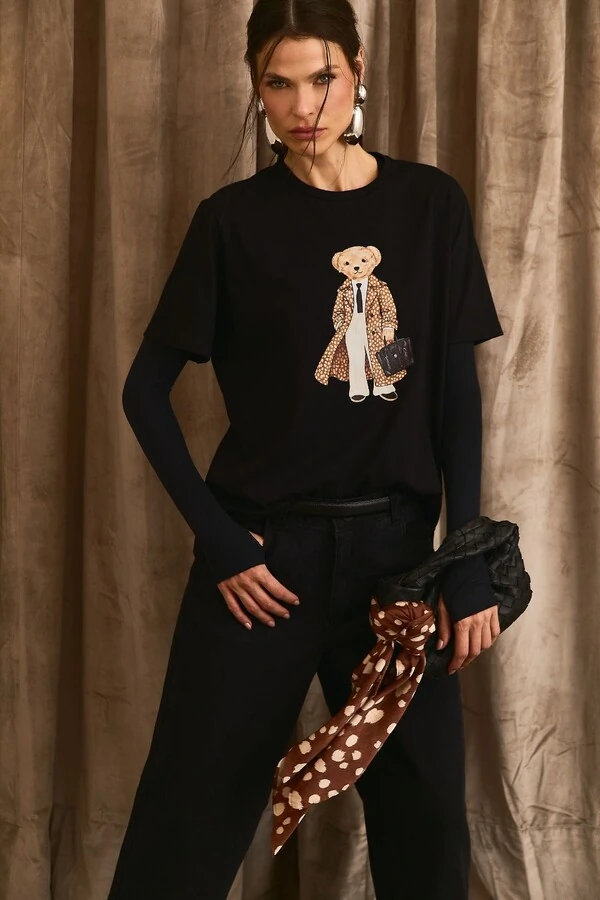 T-shirt Estampa Urso PRÉ-VENDA