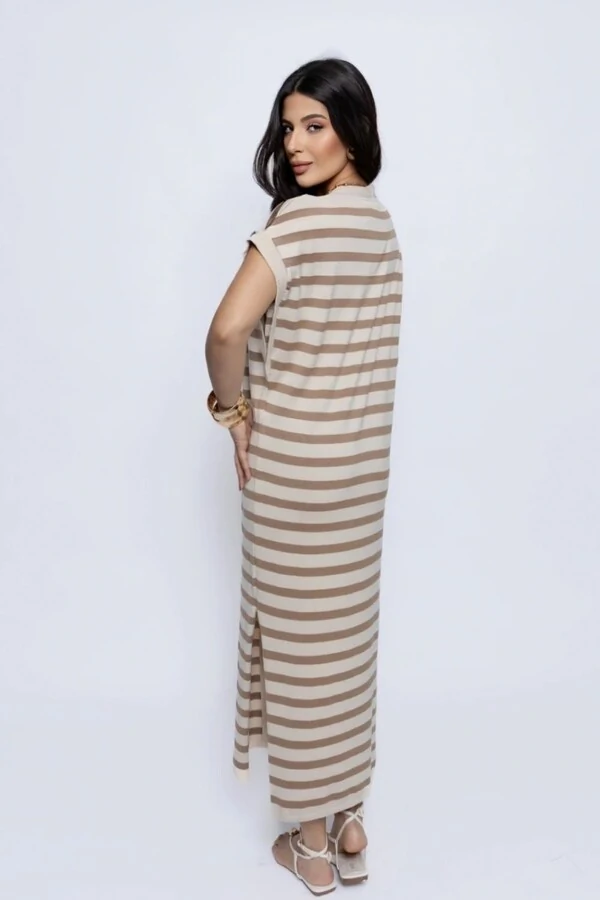 Vestido Amplo Tricot Listrado