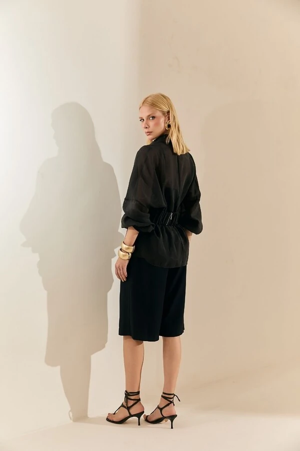 Camisa Transpassada Organza