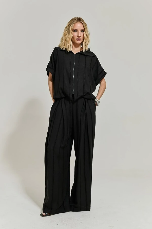 Calça Alfaiataria Linho Bordado