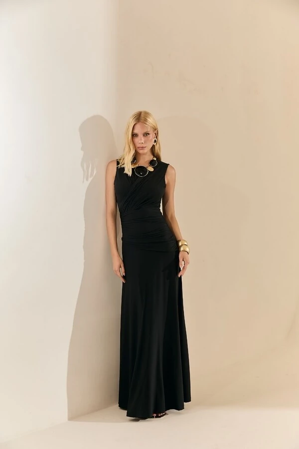 Vestido Maxi Drapeado