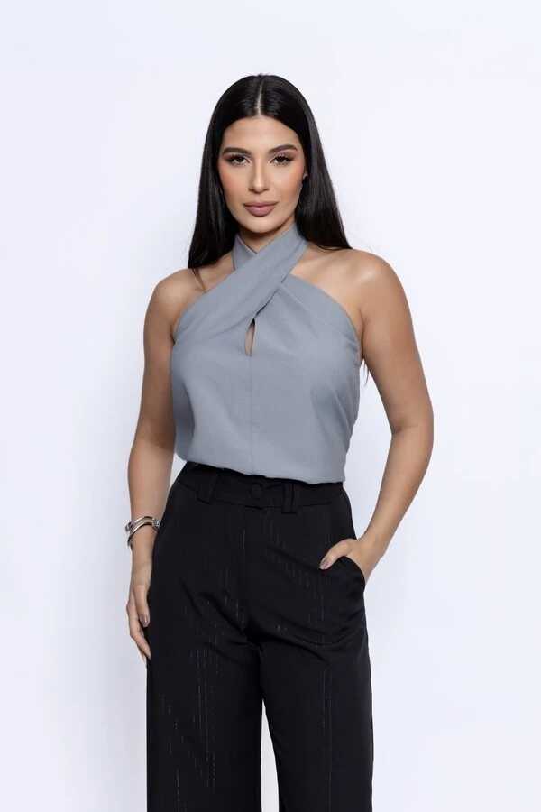 Top Frente Única Alças Transpassadas