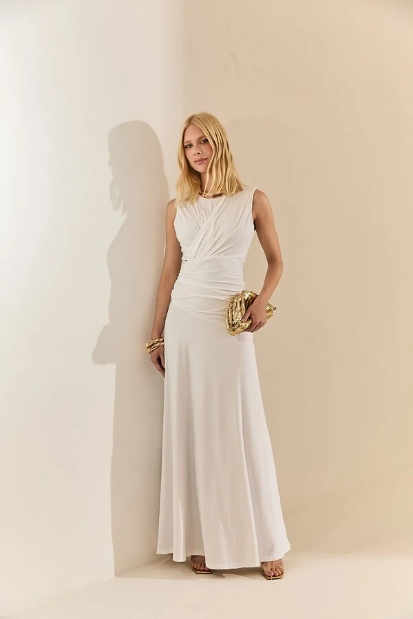 Vestido Maxi Drapeado