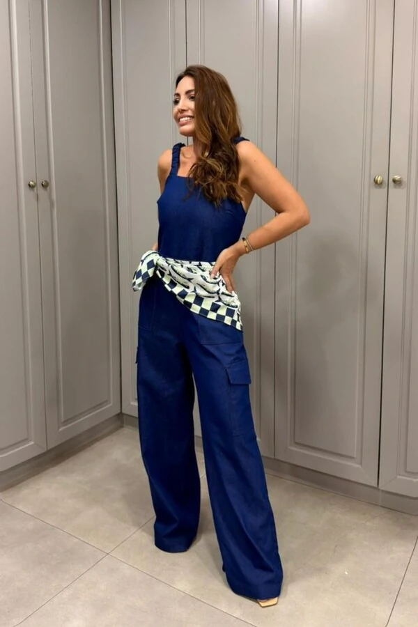 Macacão Pantalona Denim