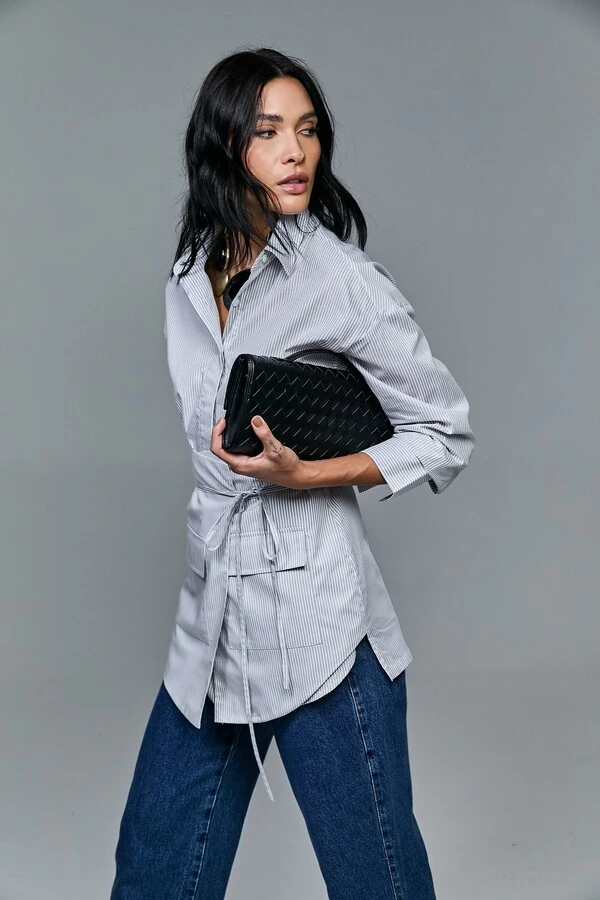 Camisa De Tricoline Com Saia Avulsa Sobreposta