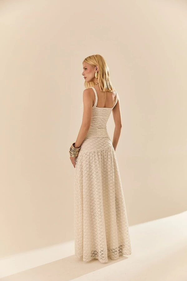 Saia Maxi Renda Botone