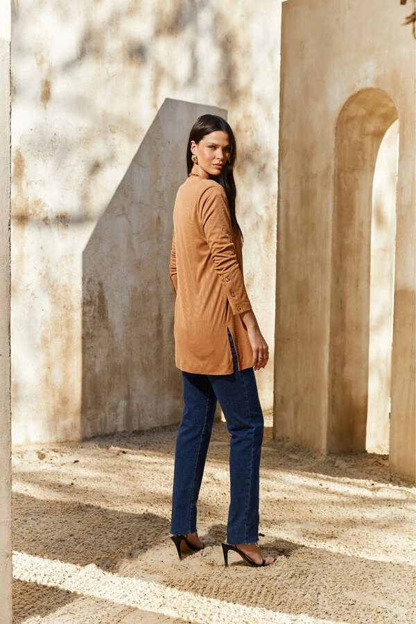 Cardigan Malha Canelada Botões