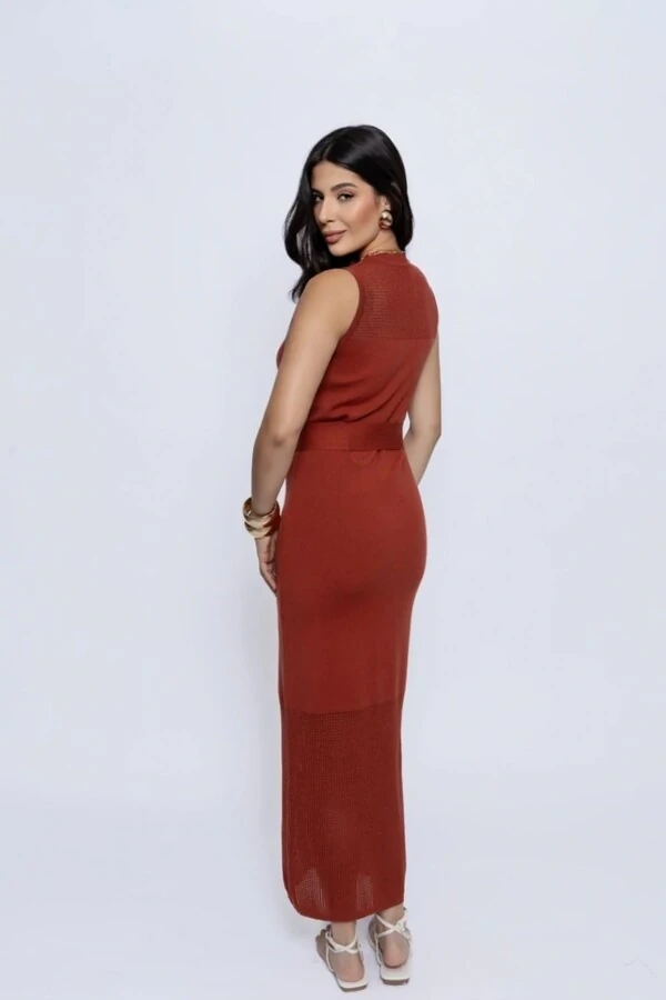 Vestido Midi Alongado Tricot
